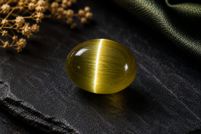 प्राकृतिक लहसुनिया रत्न (Natural Cat's Eye)