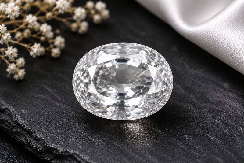 प्राकृतिक सफेद पुखराज रत्न (Natural White Sapphire)